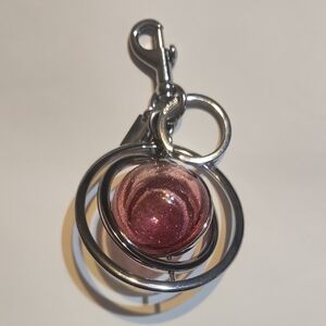 Rare Coach Nasa Saturn Pink and Silver Glitter Purse Charm